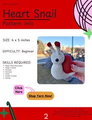 Crochet Heart Snail Pattern Only