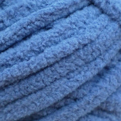 Close-up of blue textured yarn