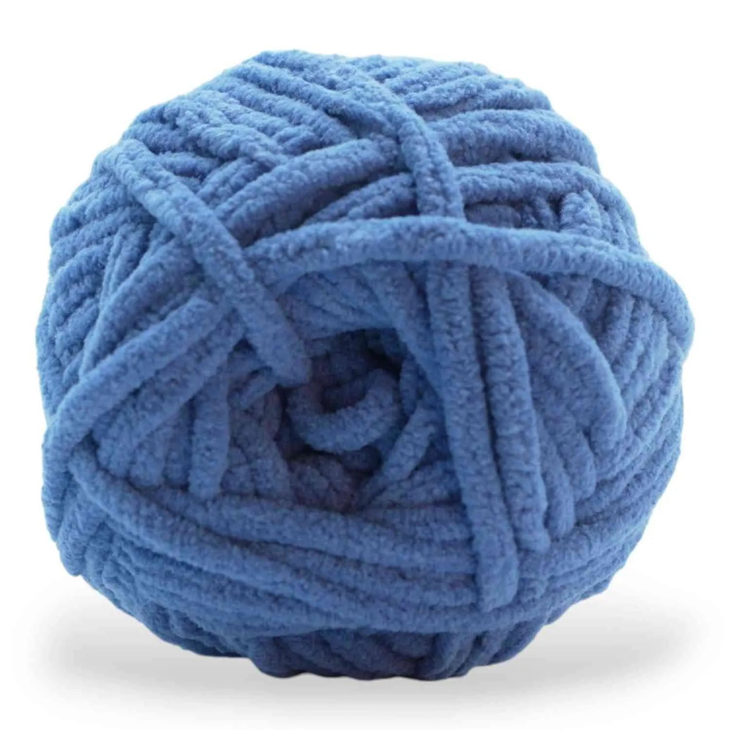 Blue ball of yarn on a white background
