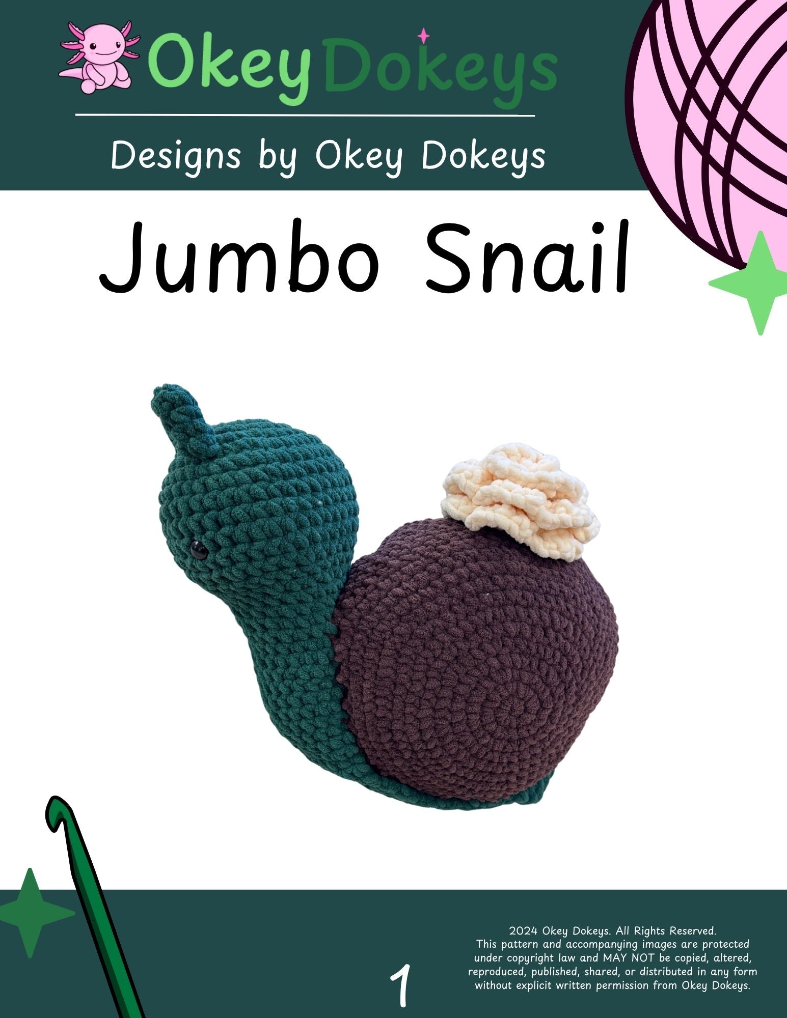 Crochet Jumbo Snail Pattern