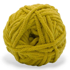 Yellow ball of yarn on a white background