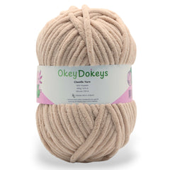 posh jumbo toasted almond beige tan skin color chenille yarn okey dokeys 300g
