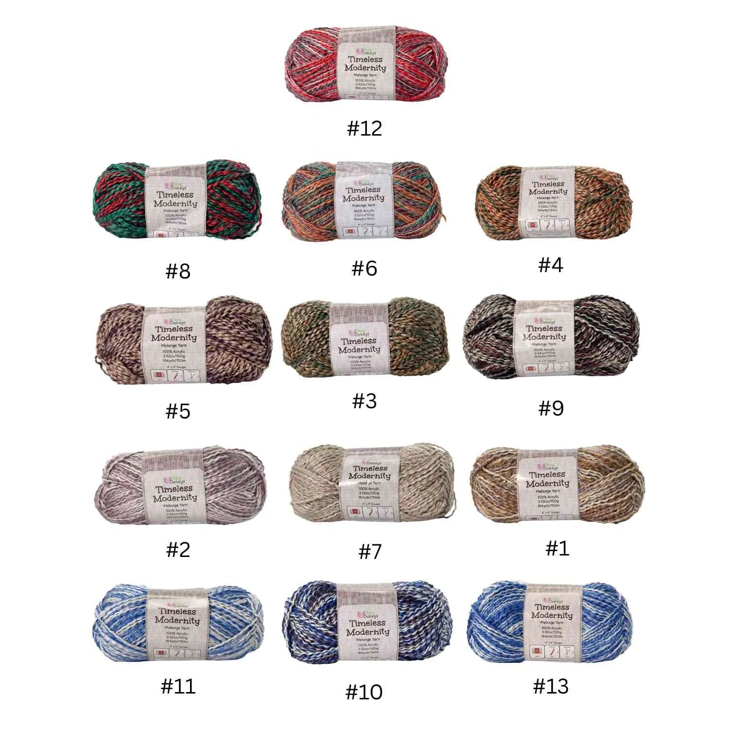 Timeless Modernity Sweater Like Acrylic Melange Yarn, 100g Light Weight