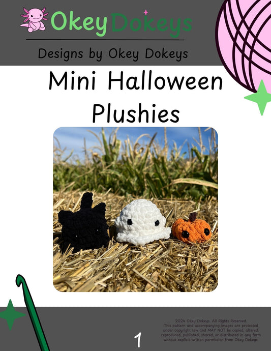 Crochet Halloween Plushies Pattern Only