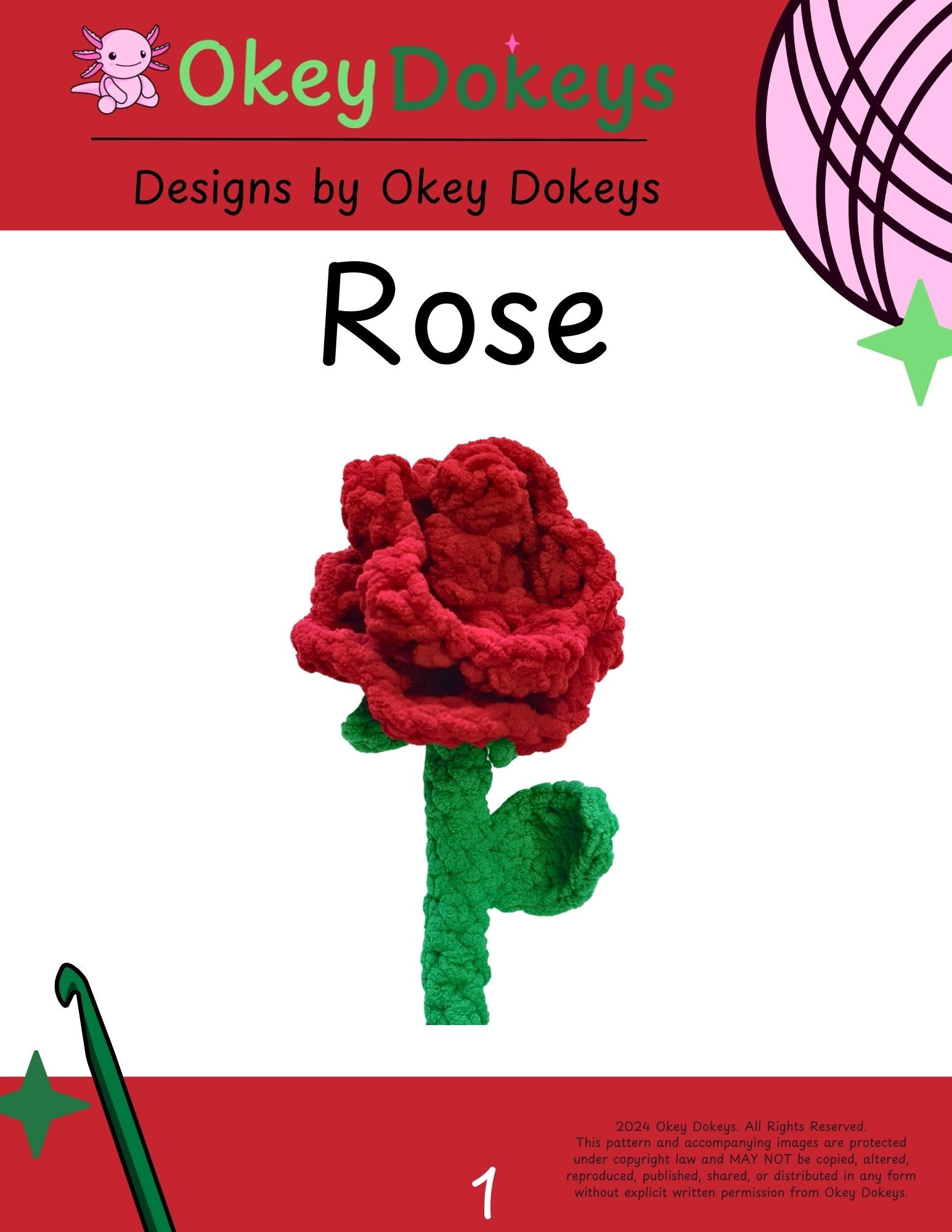 Crochet Rose Pattern Only