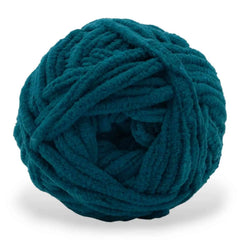 Teal skein of yarn on a white background