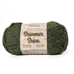 Metallic Shimmer Ribbon Yarn – Lightweight Tube Tape Yarn for Crochet Bags, Accessories & Decorative Projects (100g)