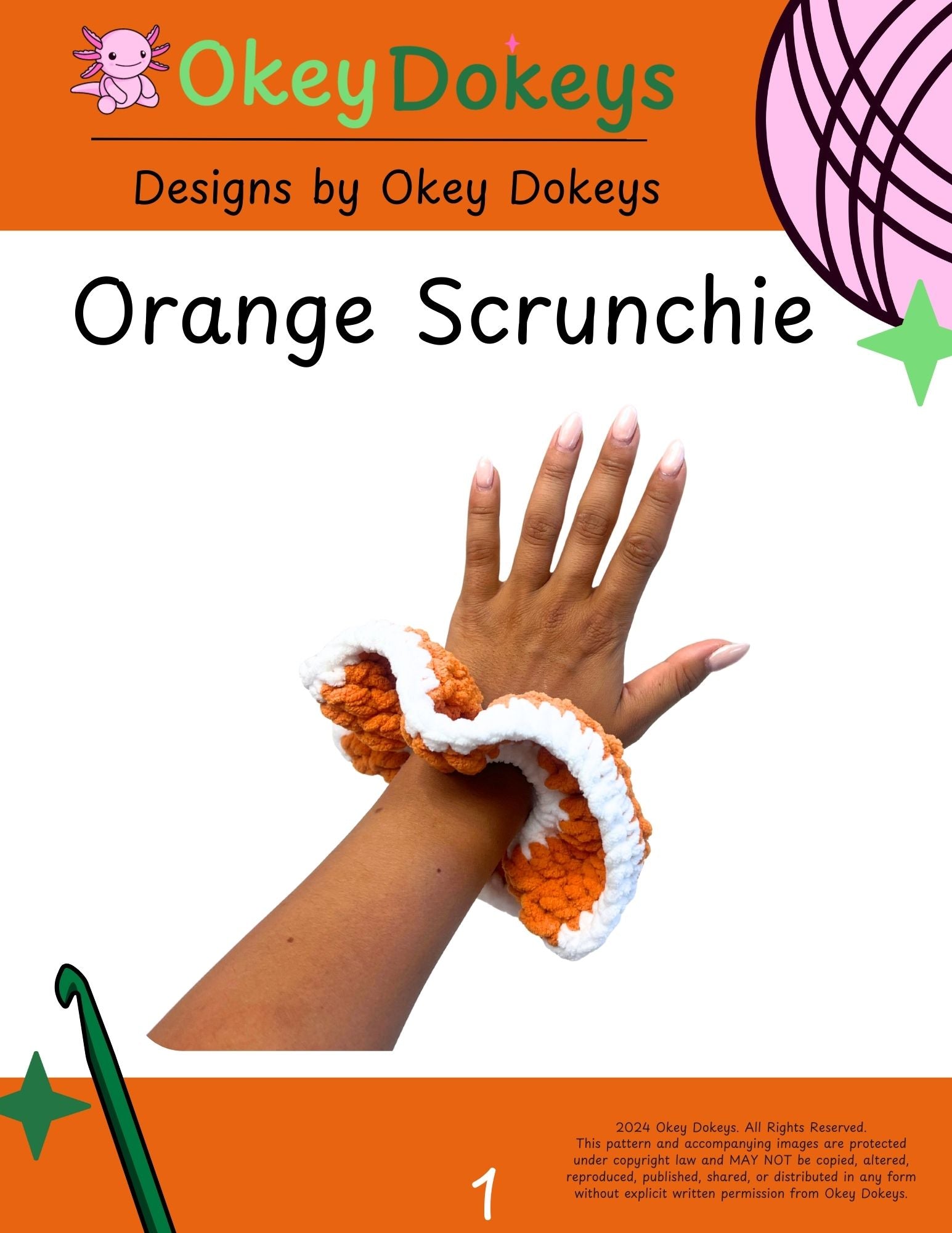 Crochet Orange Scrunchie Pattern