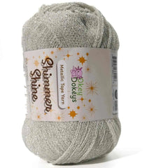 Metallic Shimmer Ribbon Yarn – Lightweight Tube Tape Yarn for Crochet Bags, Accessories & Decorative Projects (100g)