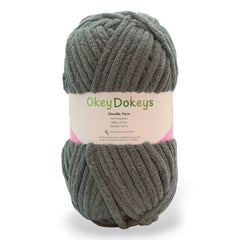 dark gray jumbo posh chenille yarn 300g pebble path grey