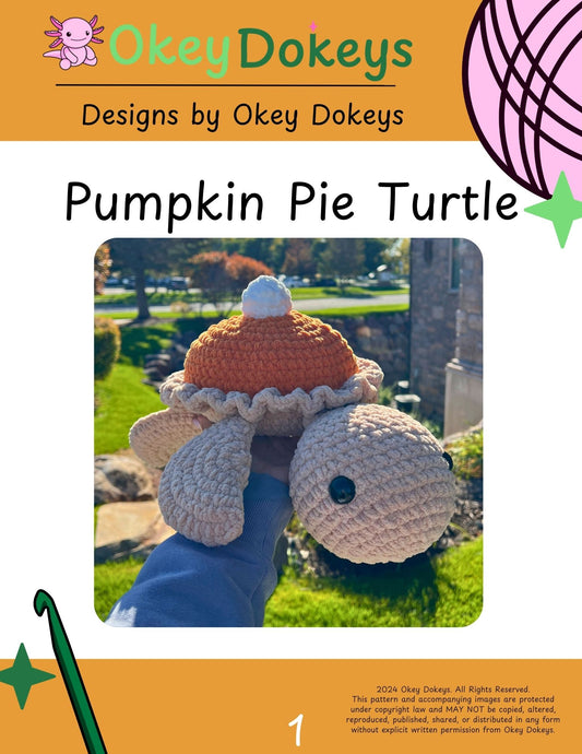 Crochet Pumpkin Pie Turtle Pattern Only