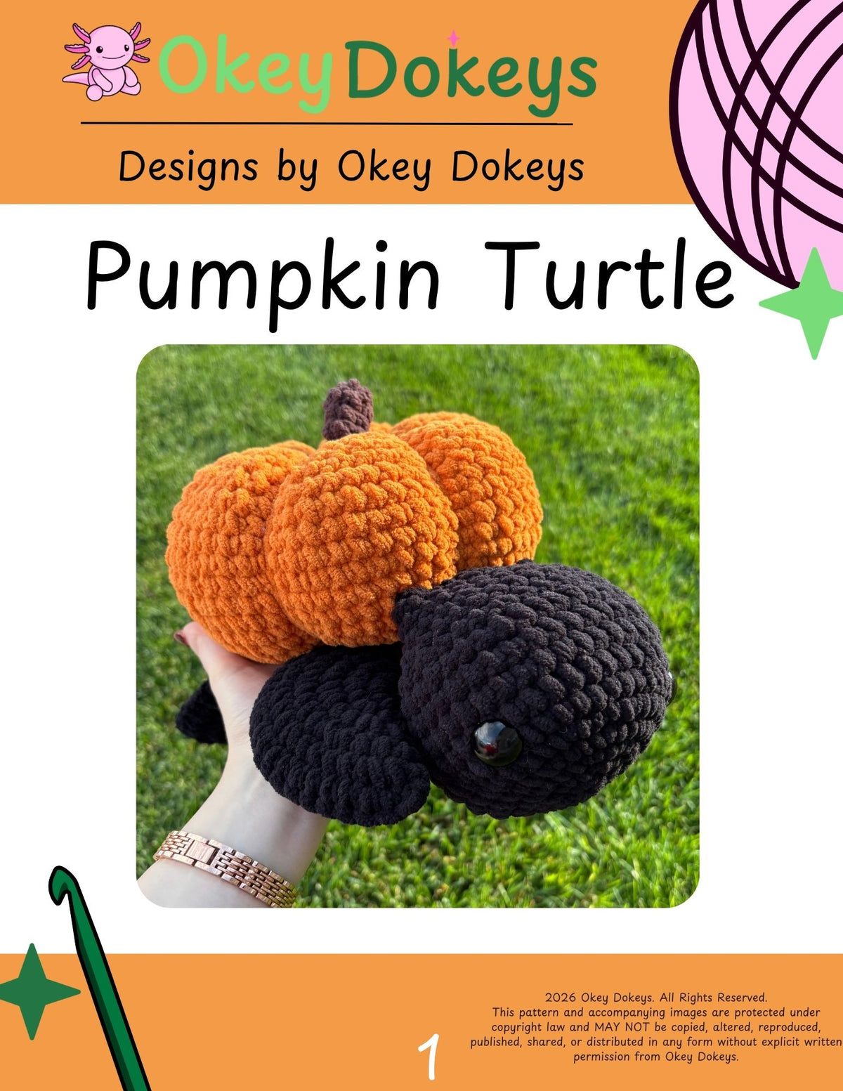 Crochet Pumpkin Turtle Pattern