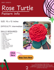 Crochet Rose Turtle Pattern Only