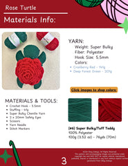 Crochet Rose Turtle Pattern Only