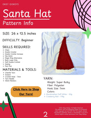 Crochet Santa Hat Pattern Only