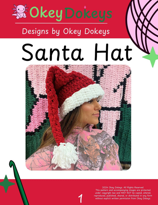 Crochet Santa Hat Pattern Only