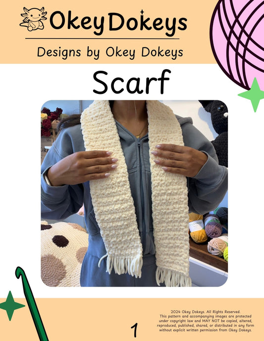 Crochet Beginner Scarf Pattern Only