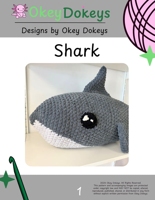 Jumbo Crochet Shark Pattern Only