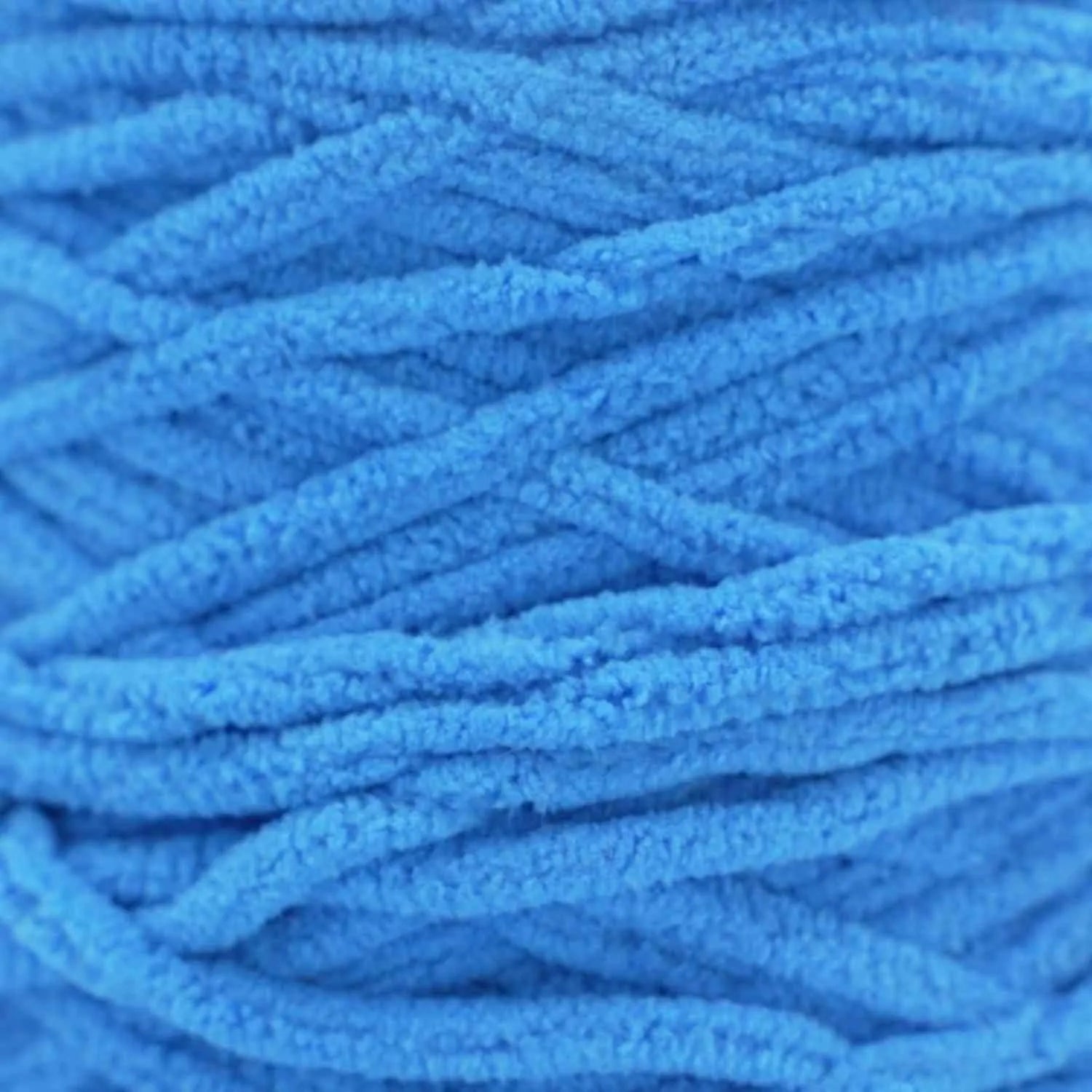 Close-up of blue textured yarn