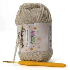 Metallic Shimmer Ribbon Yarn – Lightweight Tube Tape Yarn for Crochet Bags, Accessories & Decorative Projects (100g)