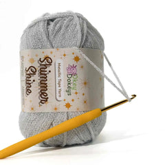 Metallic Shimmer Ribbon Yarn – Lightweight Tube Tape Yarn for Crochet Bags, Accessories & Decorative Projects (100g)