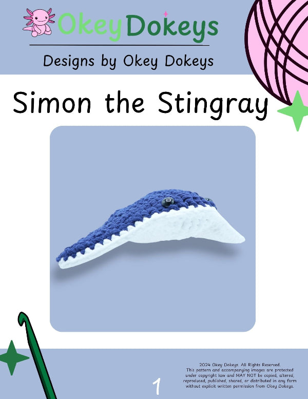 Simon Riley Cod Crochet Crochet Simon the Stingray Pattern – Okey Dokeys