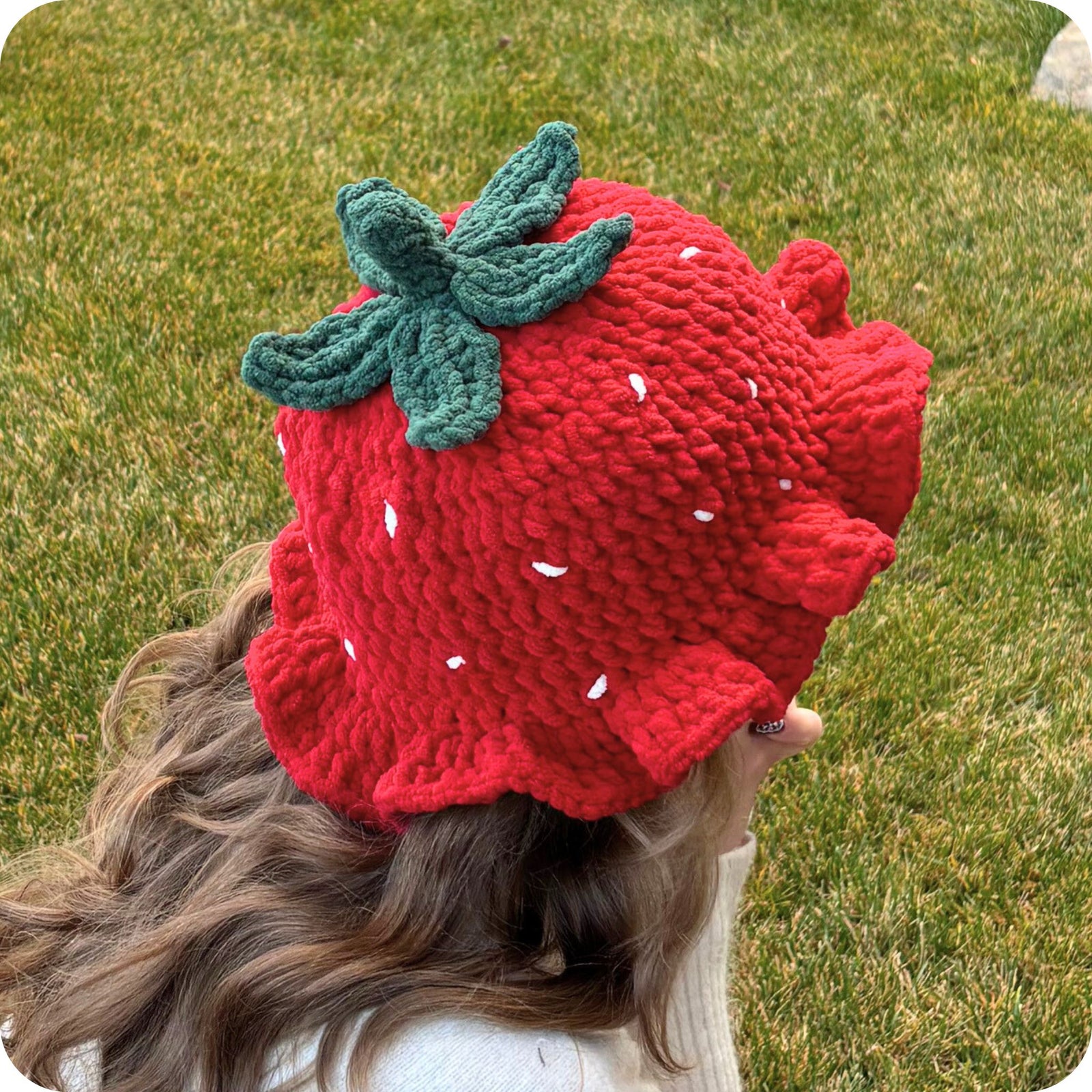 Crochet Strawberry Bucket Hat Pattern