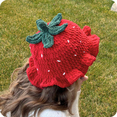 Crochet Strawberry Bucket Hat Pattern Only
