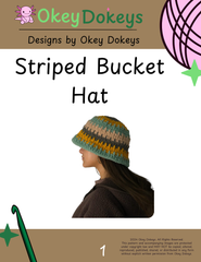 Striped Crochet Bucket Hat Pattern Only