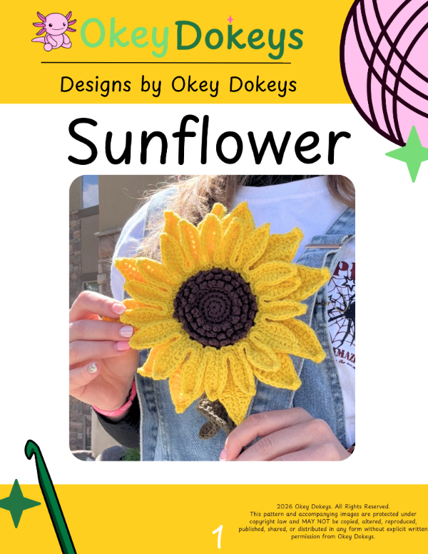 Crochet Sunflower Flower Pattern – Okey Dokeys
