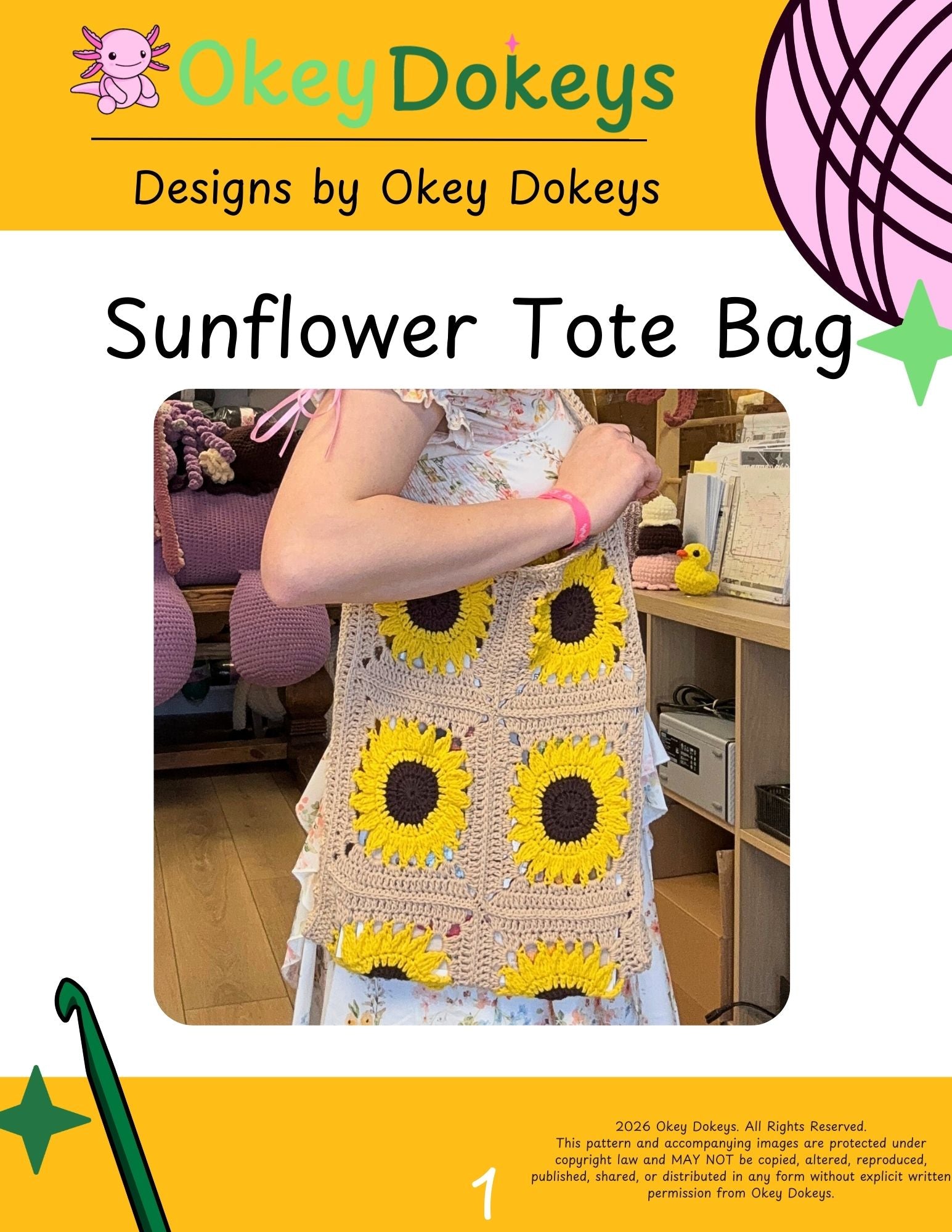 Crochet Sunflower Tote Bag Pattern