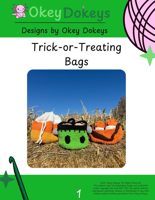 Crochet Trick-or-Treating Bags Pattern Only