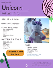 Crochet Unicorn Pattern Only