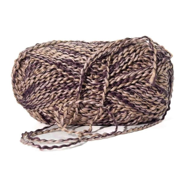 Ball of yarn with a textured pattern on a white background