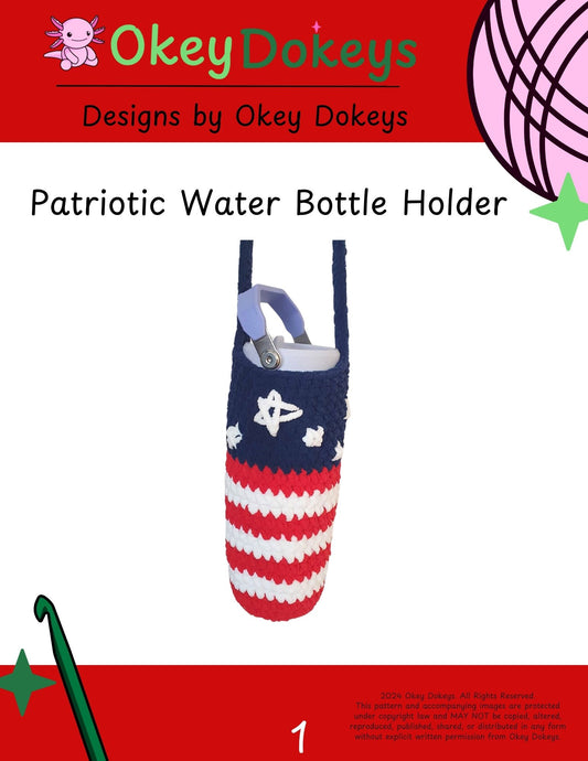 Crochet Patriotic Water Bottle Holder Pattern Only