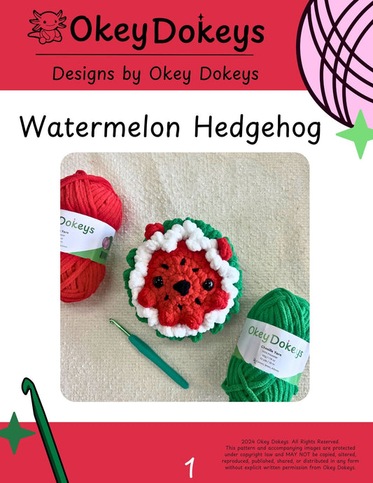 Crochet Watermelon Hedgehog Pattern Only