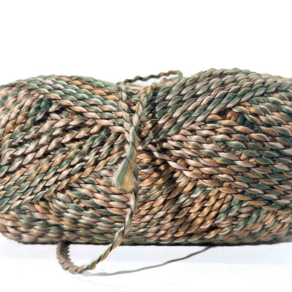 Multicolored yarn skein on a white background