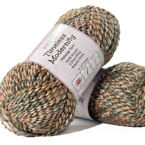 Two skeins of yarn with a label on a white background