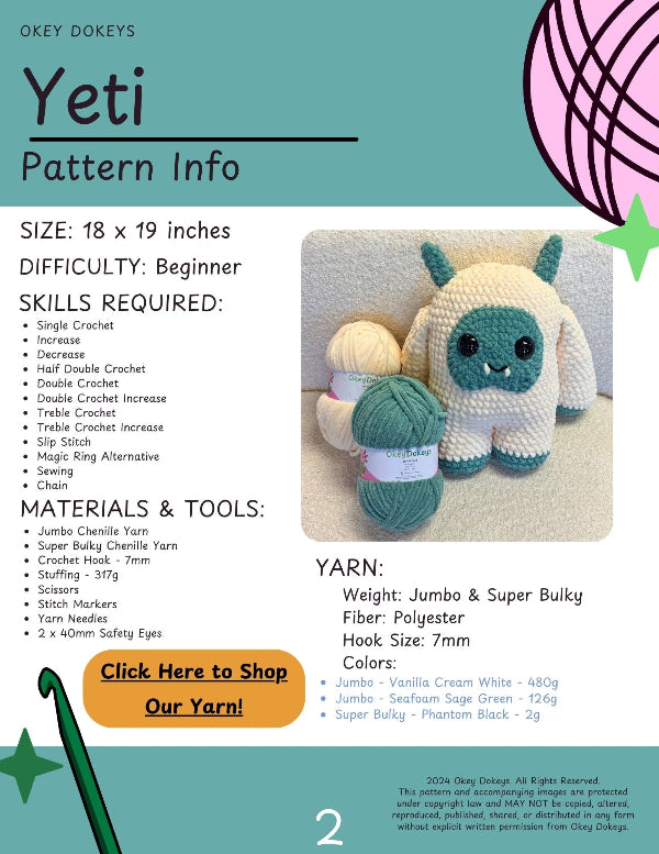 Yetiz Crochet Rug Tutorials Crochet Yeti Pattern – Okey Dokeys