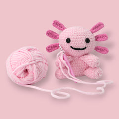 use soft plush chenille yarn for creating your crochet axolotl in your kit