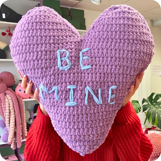 Crochet Candy Heart Pillow Pattern Only