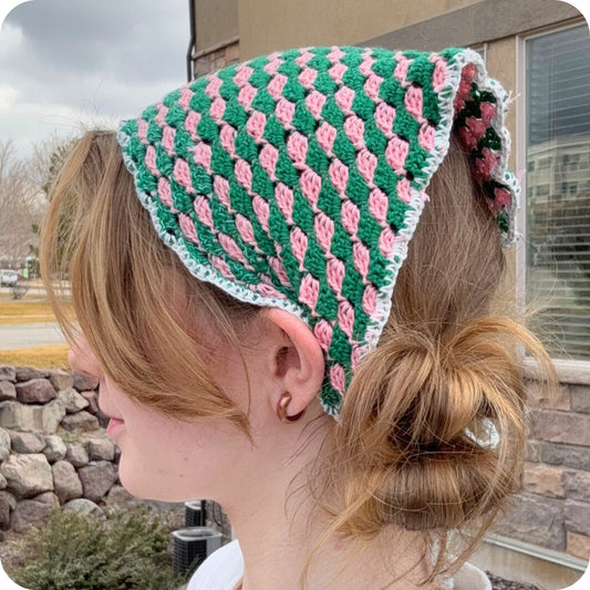 Crochet Checkered Bandana Pattern