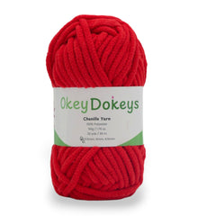 vibrant red for amigurumi and crochet projects with bulky chenille yarn