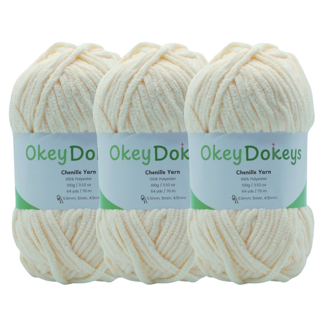 Super Bulky Chenille Yarn – 3-Pack (300g Total)