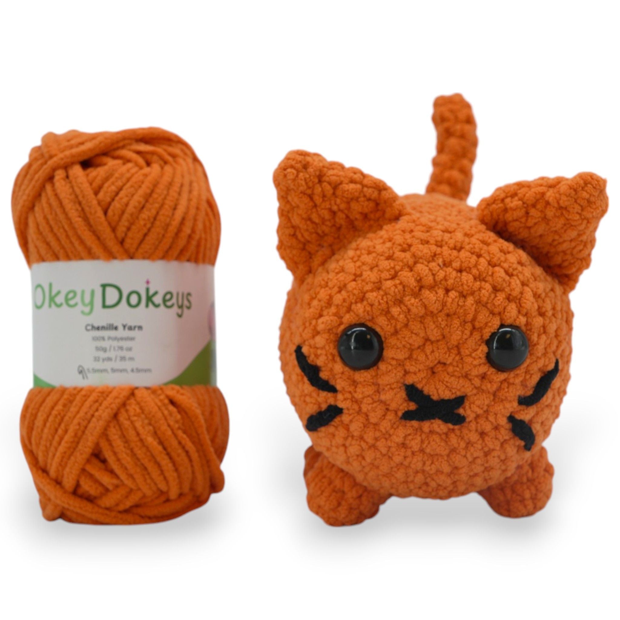 orange chenille yarn project 