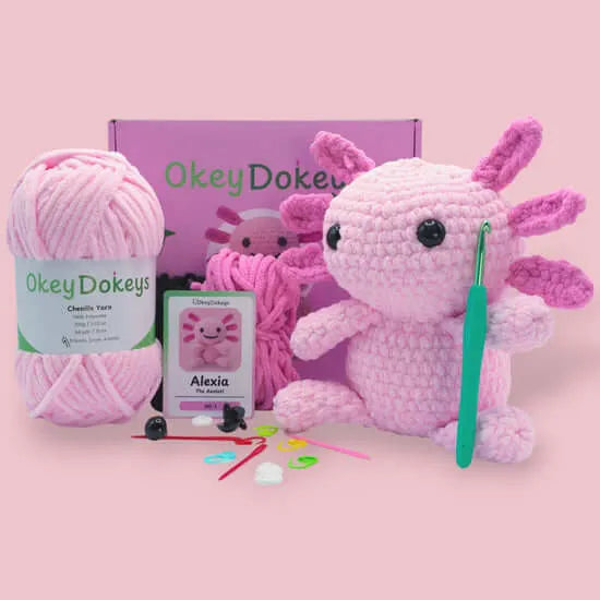 Crochet Axolotl Kit - Alexia the Axolotl Plushie