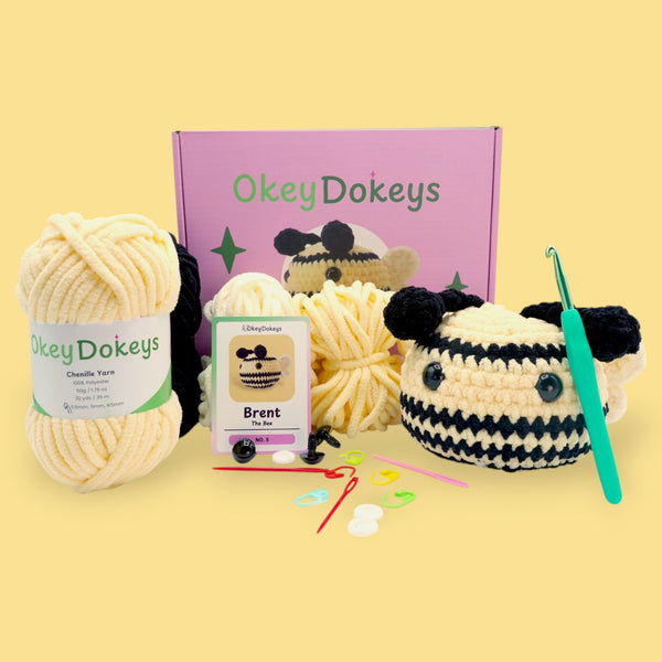 Crochet Bee Kit - Brent the Bee – Okey Dokeys