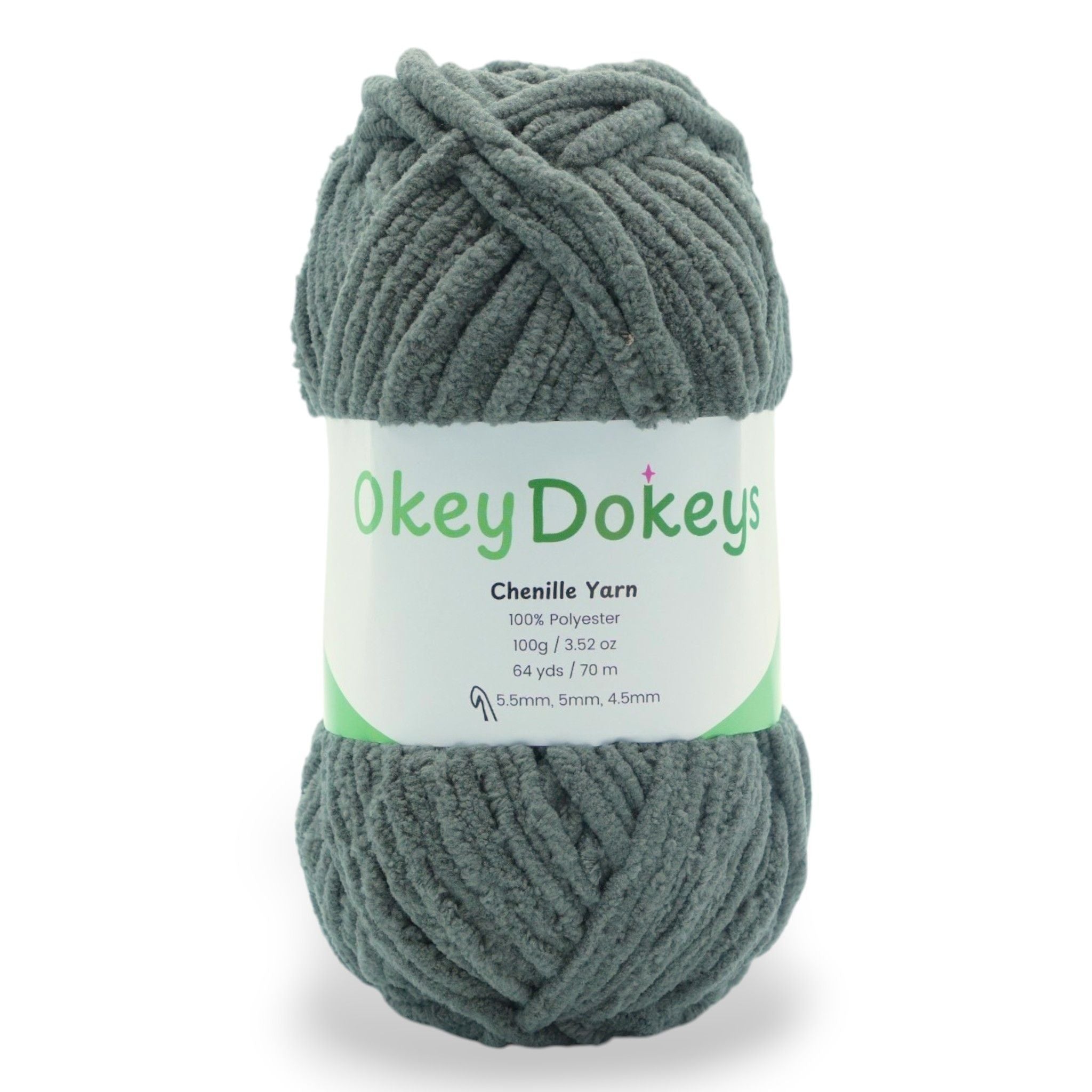 100 grams of a chenille yarn thats dyed grey