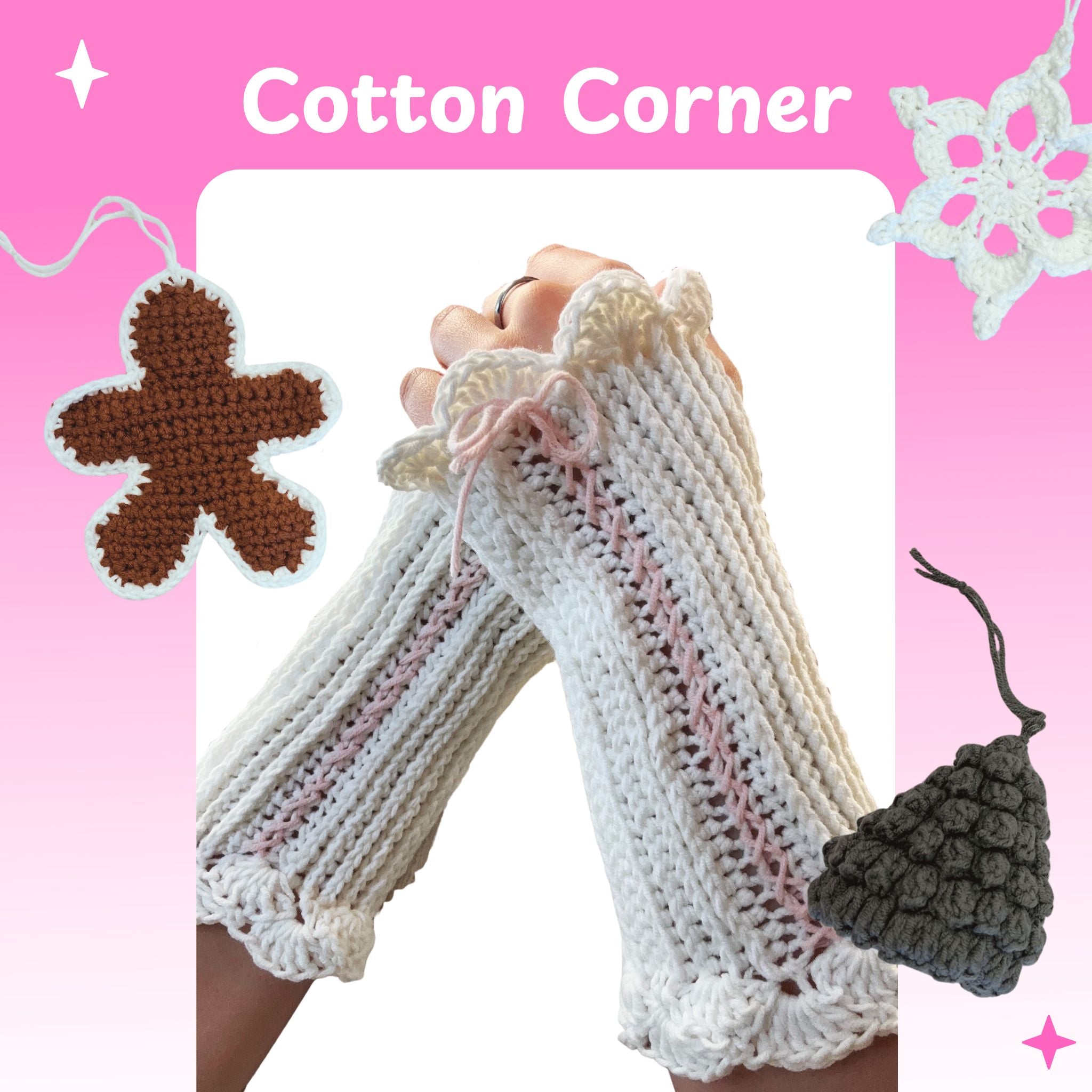 image showing cotton yarn in wight 3 and projects that were crocheted in that yarn