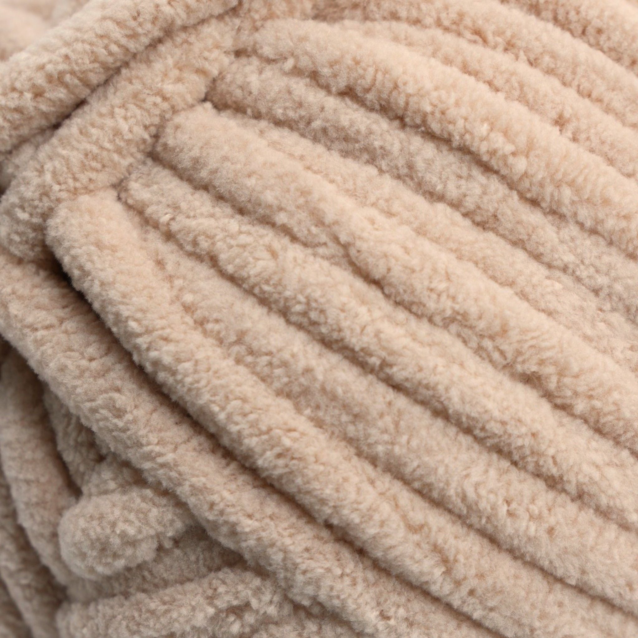 light tan velvet posh jumbo yarn 